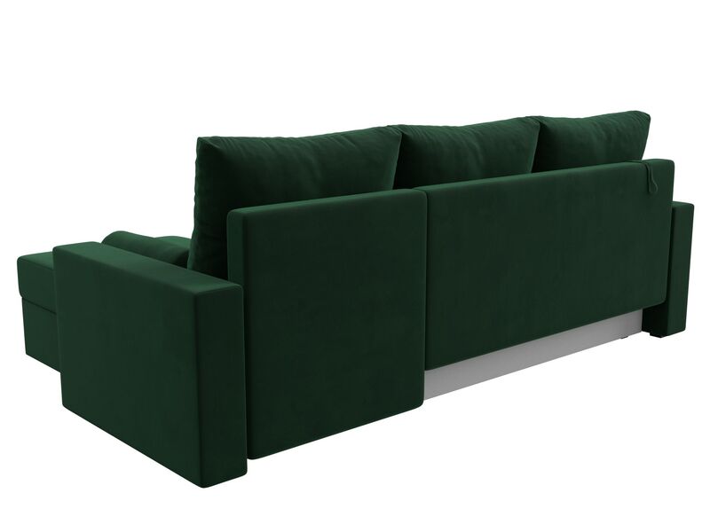 Диван угловой Верона Лайт правый угол, Велюр, SEVEN 626 зеленый