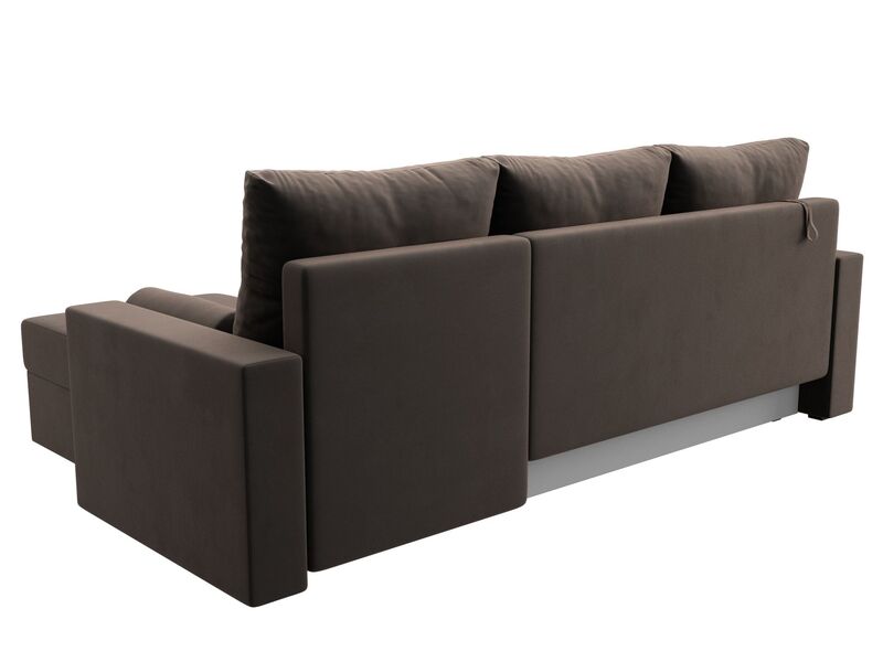 Диван угловой Верона Лайт правый угол, Велюр, SEVEN 727 коричневый