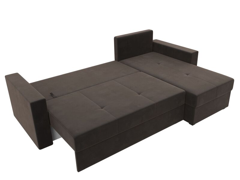 Диван угловой Верона Лайт правый угол, Велюр, SEVEN 727 коричневый