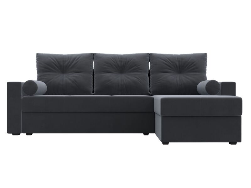 Диван угловой Верона Лайт правый угол, Велюр, SEVEN 17 серый