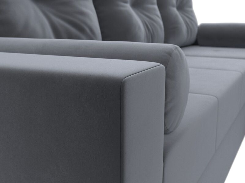 Диван угловой Верона Лайт правый угол, Велюр, SEVEN 17 серый