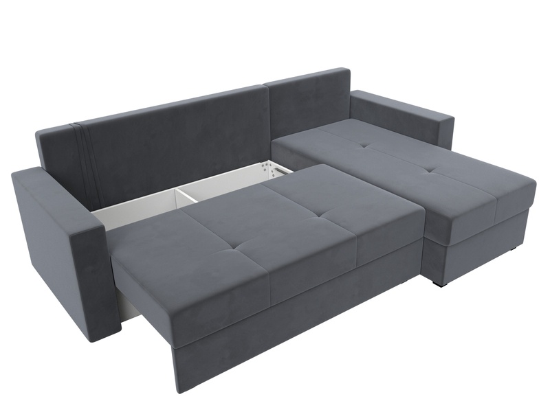 Диван угловой Верона Лайт правый угол, Велюр, SEVEN 17 серый