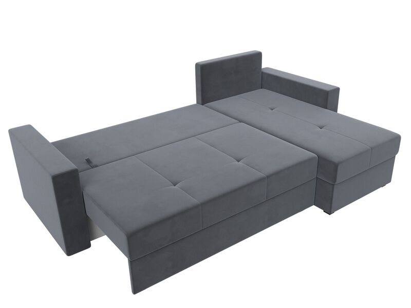 Диван угловой Верона Лайт правый угол, Велюр, SEVEN 17 серый