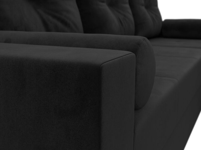 Диван угловой Верона Лайт правый угол, Велюр, SEVEN 35 черный