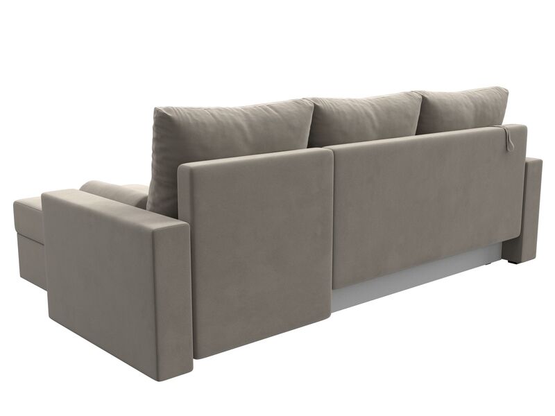 Диван угловой Верона Лайт правый угол, Микровельвет, Бежевый