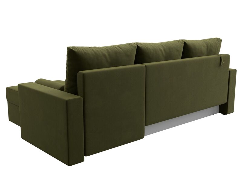 Диван угловой Верона Лайт правый угол, Микровельвет, Зеленый