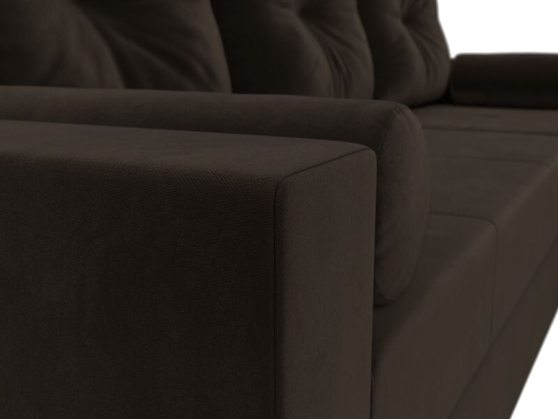 Диван угловой Верона Лайт правый угол, Микровельвет, Коричневый