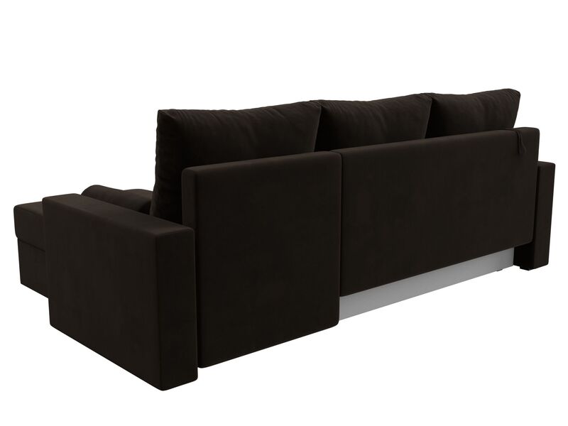 Диван угловой Верона Лайт правый угол, Микровельвет, Коричневый