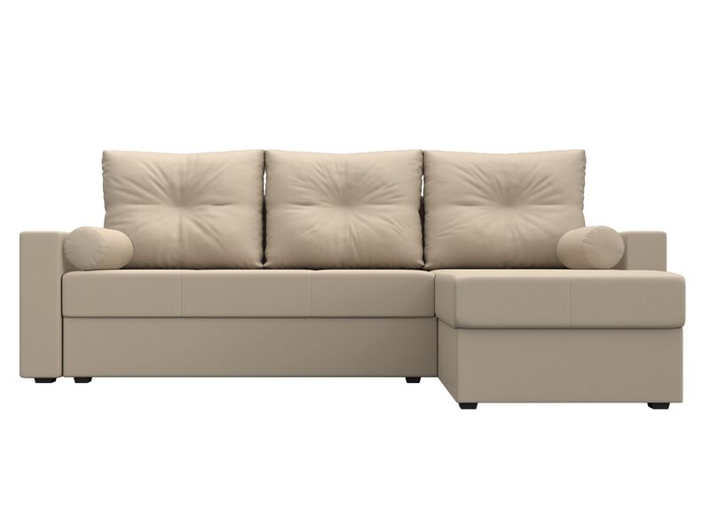 Диван угловой Верона Лайт правый угол, Экокожа, Бежевый