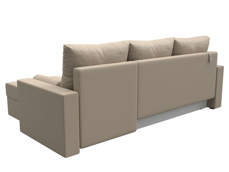 Диван угловой Верона Лайт правый угол, Экокожа, Бежевый