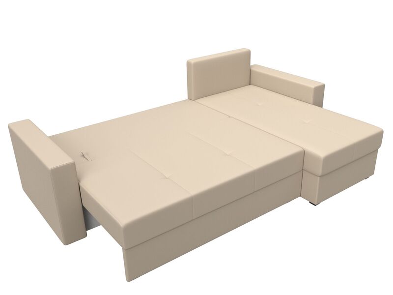 Диван угловой Верона Лайт правый угол, Экокожа, Бежевый