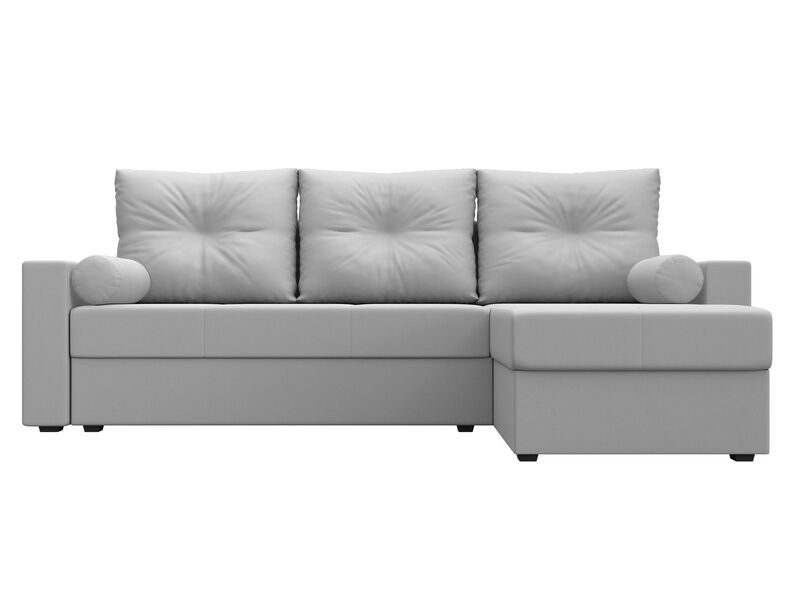 Диван угловой Верона Лайт правый угол, Экокожа, Белый