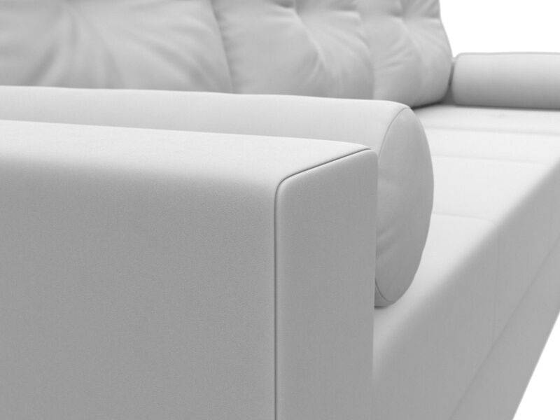 Диван угловой Верона Лайт правый угол, Экокожа, Белый