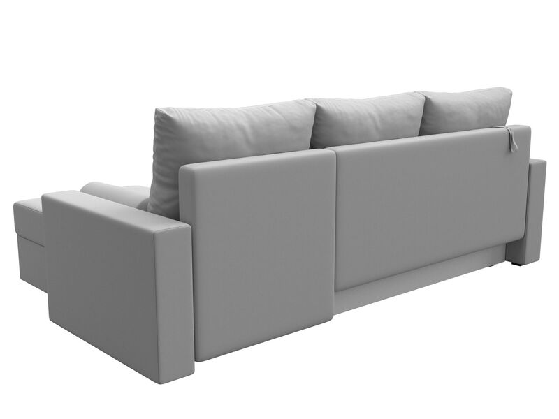 Диван угловой Верона Лайт правый угол, Экокожа, Белый