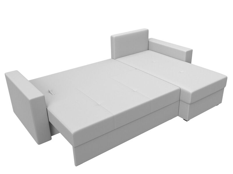 Диван угловой Верона Лайт правый угол, Экокожа, Белый