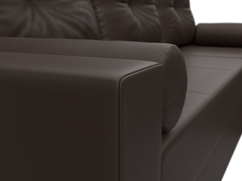 Диван угловой Верона Лайт правый угол, Экокожа, Коричневый