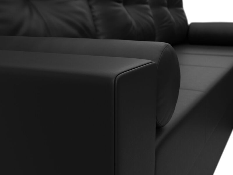 Диван угловой Верона Лайт правый угол, Экокожа, Черный