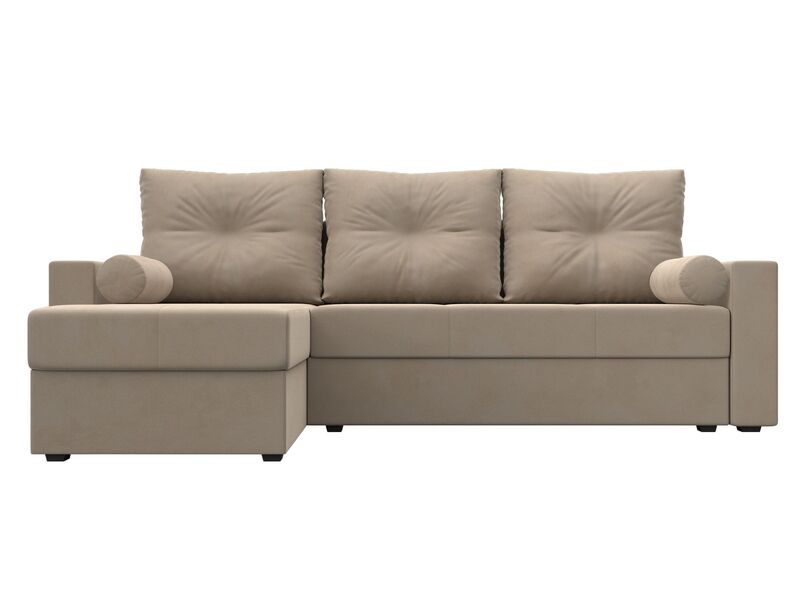 Диван угловой Верона Лайт левый угол, Велюр, SEVEN 729 бежевый