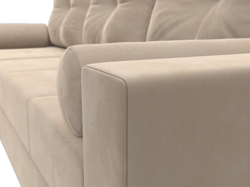 Диван угловой Верона Лайт левый угол, Велюр, SEVEN 729 бежевый