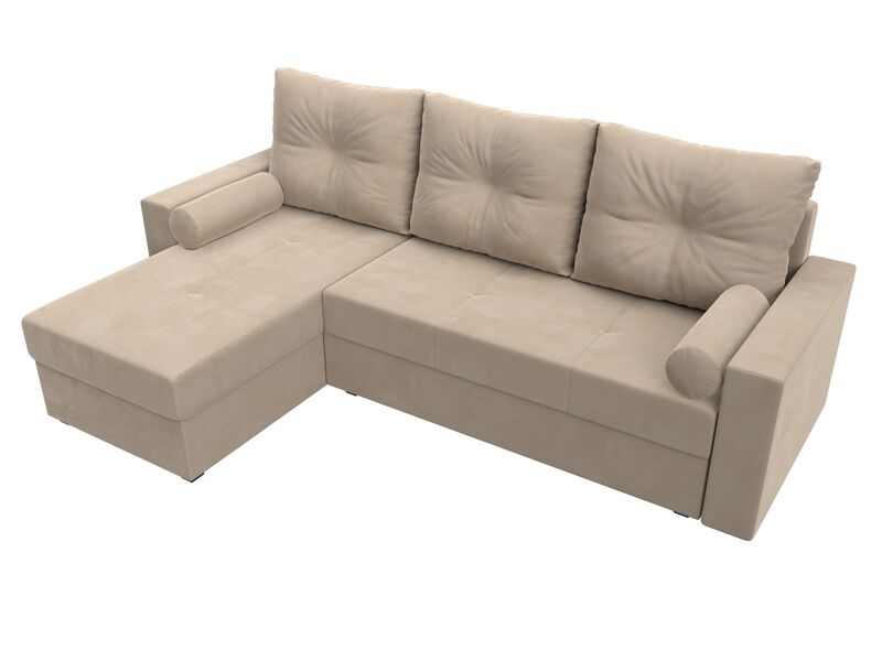 Диван угловой Верона Лайт левый угол, Велюр, SEVEN 729 бежевый