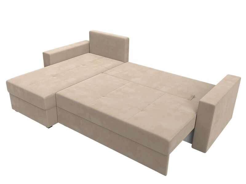 Диван угловой Верона Лайт левый угол, Велюр, SEVEN 729 бежевый