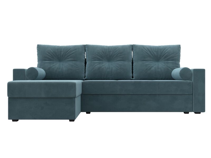 Диван угловой Верона Лайт левый угол, Велюр, SEVEN 113 бирюзовый