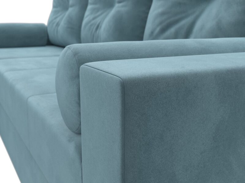 Диван угловой Верона Лайт левый угол, Велюр, SEVEN 113 бирюзовый