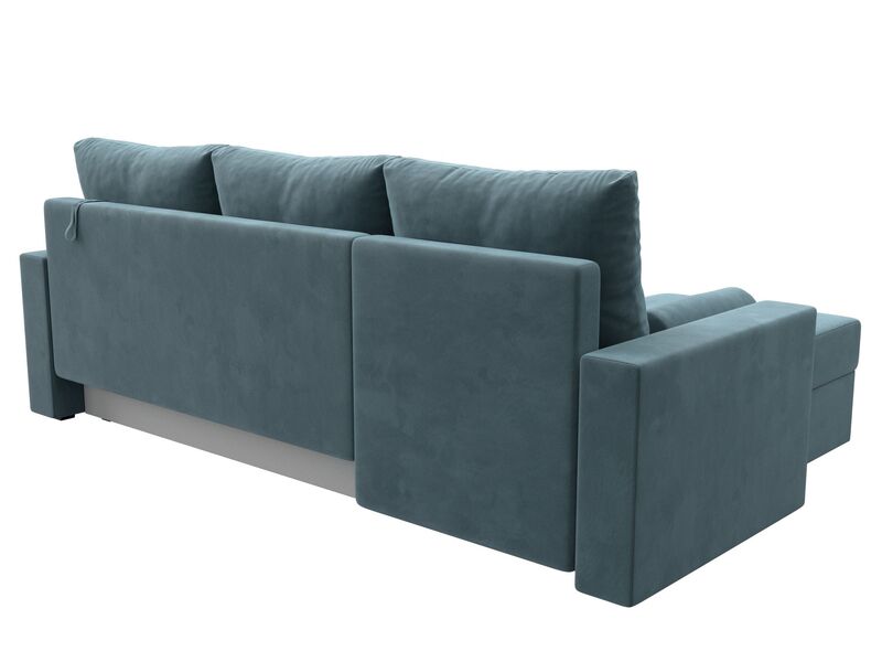 Диван угловой Верона Лайт левый угол, Велюр, SEVEN 113 бирюзовый