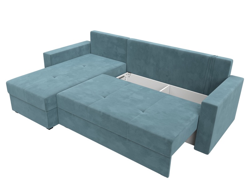 Диван угловой Верона Лайт левый угол, Велюр, SEVEN 113 бирюзовый