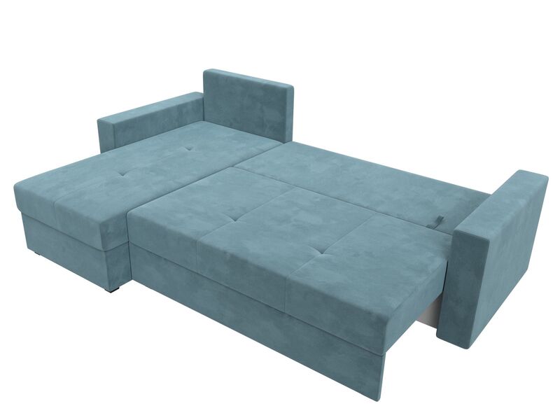 Диван угловой Верона Лайт левый угол, Велюр, SEVEN 113 бирюзовый
