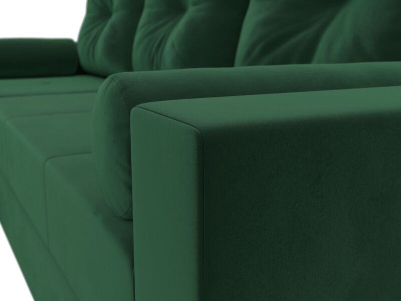 Диван угловой Верона Лайт левый угол, Велюр, SEVEN 626 зеленый