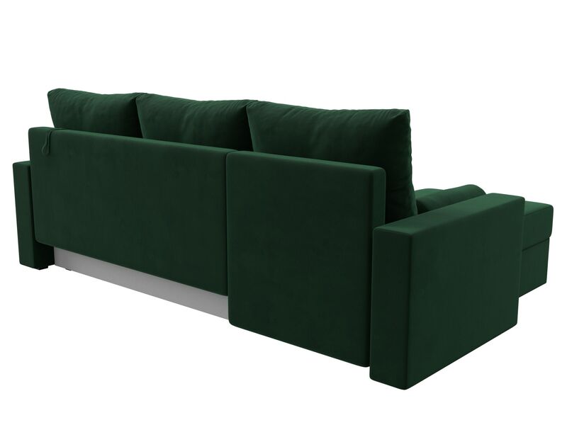 Диван угловой Верона Лайт левый угол, Велюр, SEVEN 626 зеленый