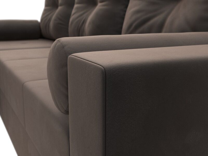 Диван угловой Верона Лайт левый угол, Велюр, SEVEN 727 коричневый