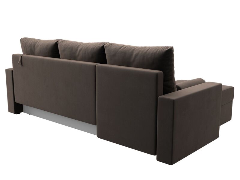 Диван угловой Верона Лайт левый угол, Велюр, SEVEN 727 коричневый