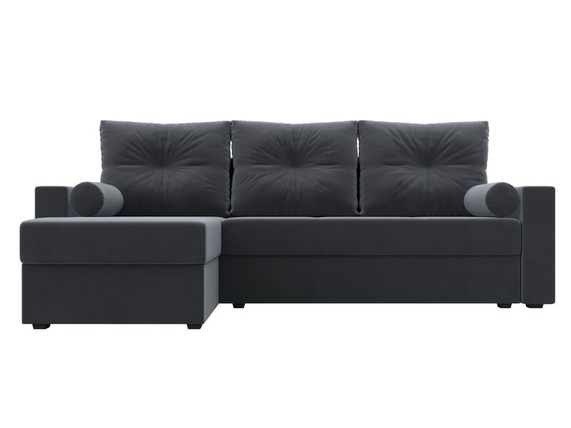 Диван угловой Верона Лайт левый угол, Велюр, SEVEN 17 серый