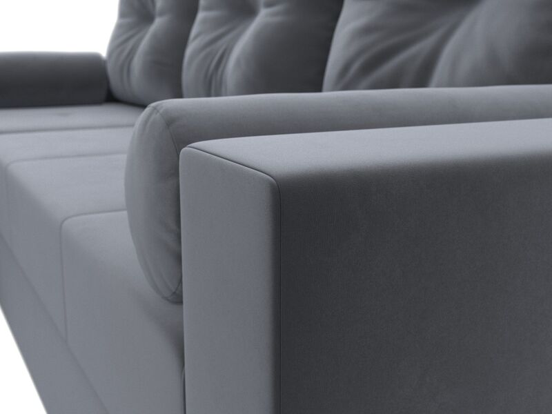 Диван угловой Верона Лайт левый угол, Велюр, SEVEN 17 серый