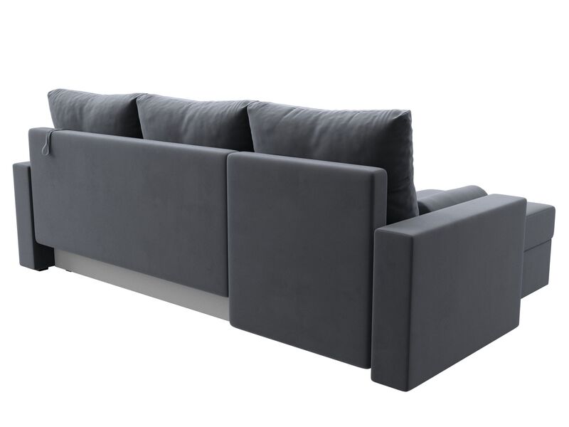 Диван угловой Верона Лайт левый угол, Велюр, SEVEN 17 серый