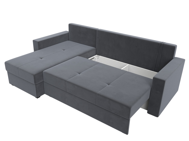 Диван угловой Верона Лайт левый угол, Велюр, SEVEN 17 серый