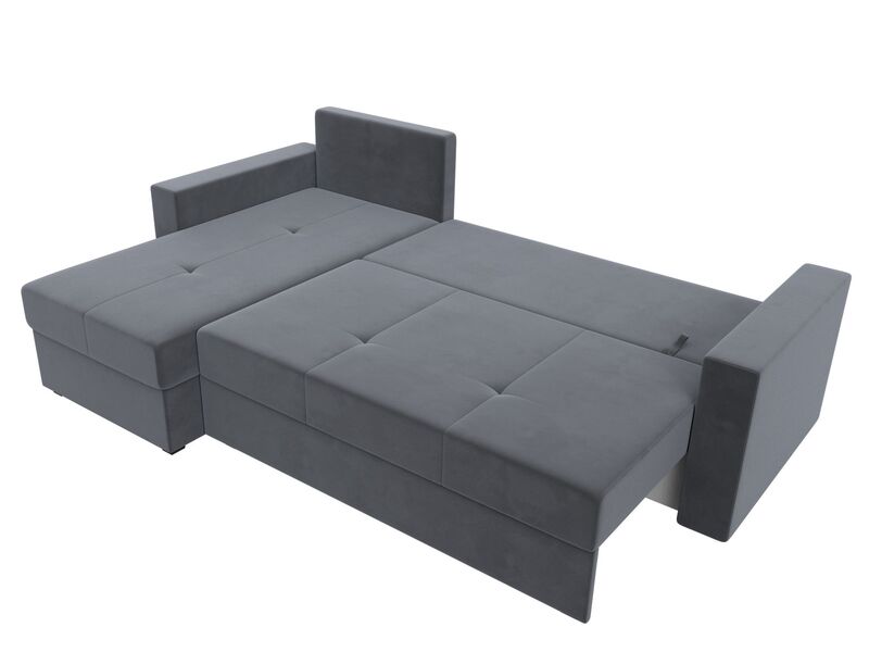 Диван угловой Верона Лайт левый угол, Велюр, SEVEN 17 серый