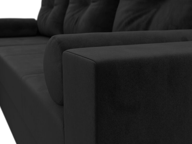 Диван угловой Верона Лайт левый угол, Велюр, SEVEN 35 черный