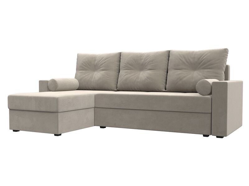 Диван угловой Верона Лайт левый угол, Микровельвет, Бежевый