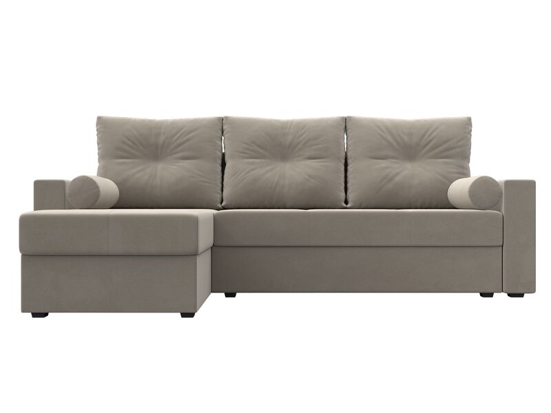 Диван угловой Верона Лайт левый угол, Микровельвет, Бежевый