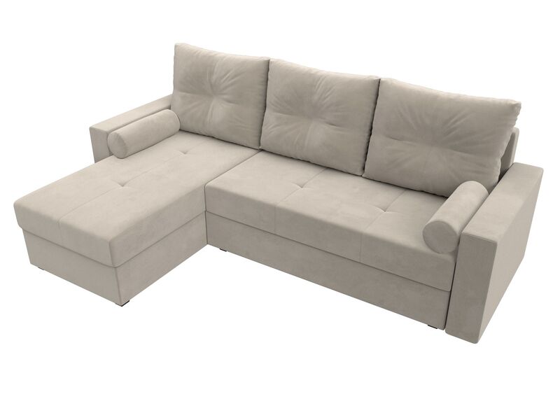 Диван угловой Верона Лайт левый угол, Микровельвет, Бежевый