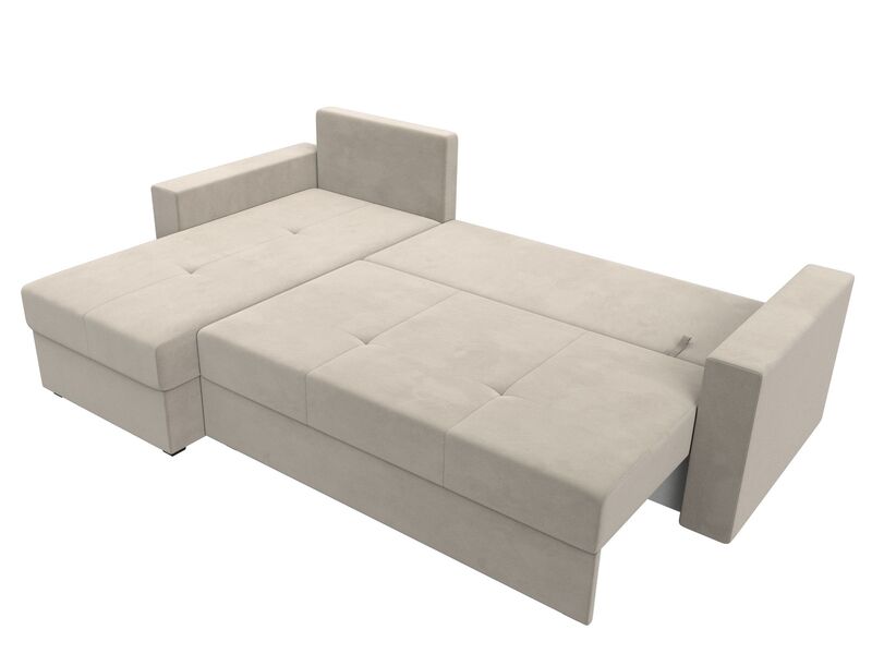 Диван угловой Верона Лайт левый угол, Микровельвет, Бежевый