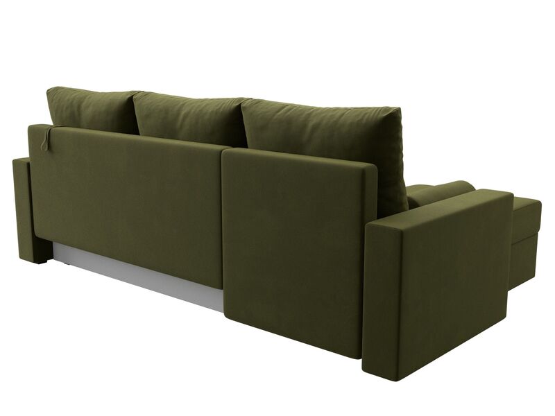 Диван угловой Верона Лайт левый угол, Микровельвет, Зеленый