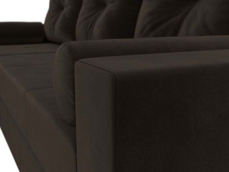 Диван угловой Верона Лайт левый угол, Микровельвет, Коричневый