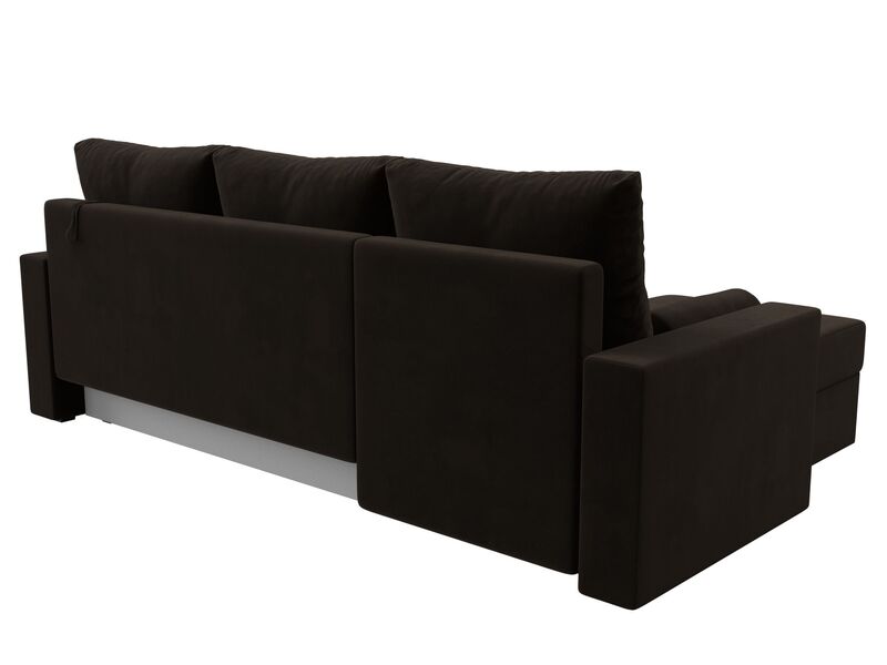 Диван угловой Верона Лайт левый угол, Микровельвет, Коричневый