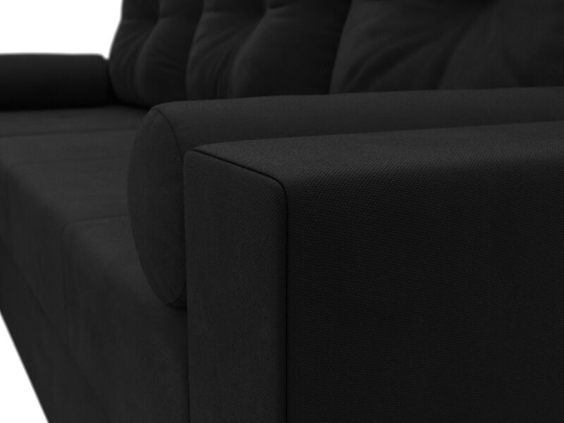 Диван угловой Верона Лайт левый угол, Микровельвет, Черный