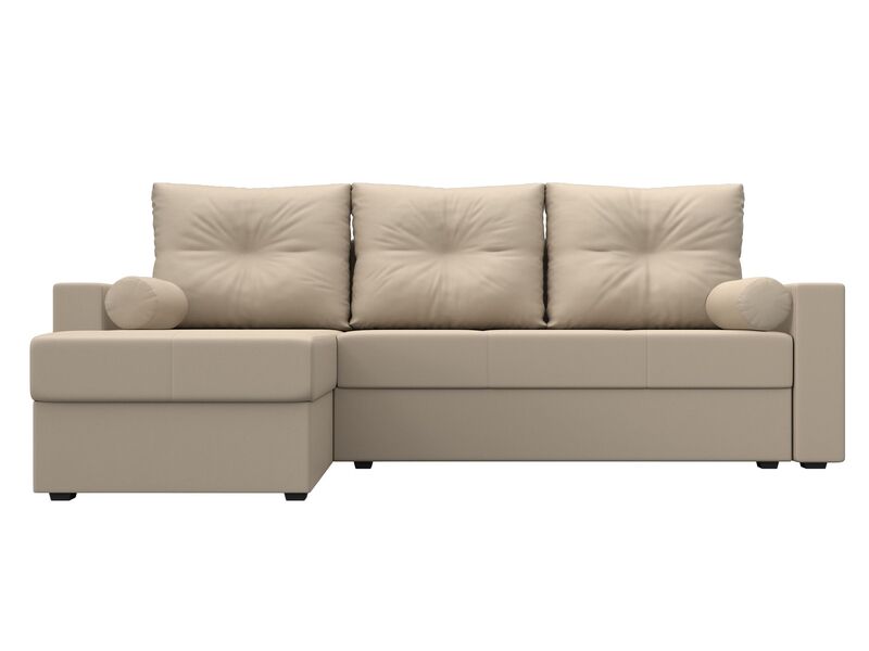 Диван угловой Верона Лайт левый угол, Экокожа, Бежевый