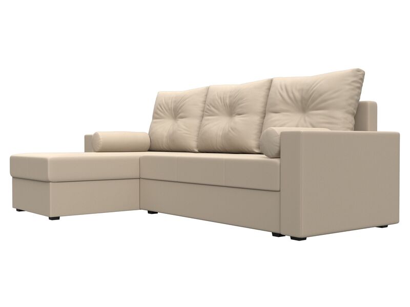 Диван угловой Верона Лайт левый угол, Экокожа, Бежевый